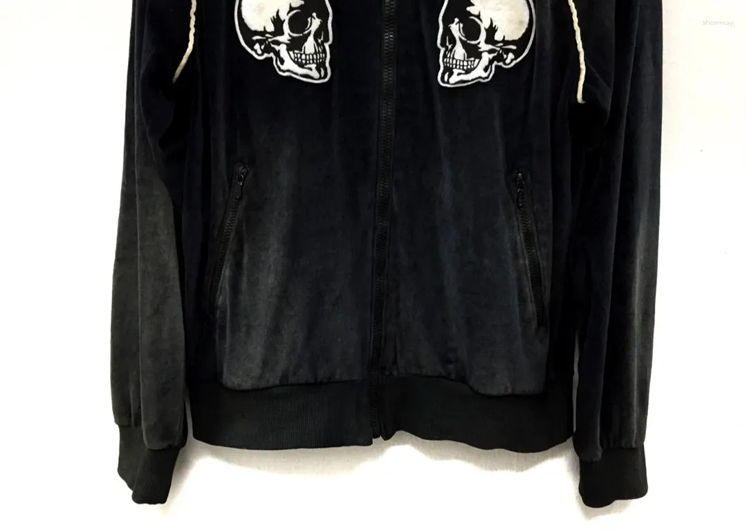 2024 Men's Velour Skull Velvet Embroidered Zipper 2024 Men's Velour Skull Velvet Embroidered Zipper