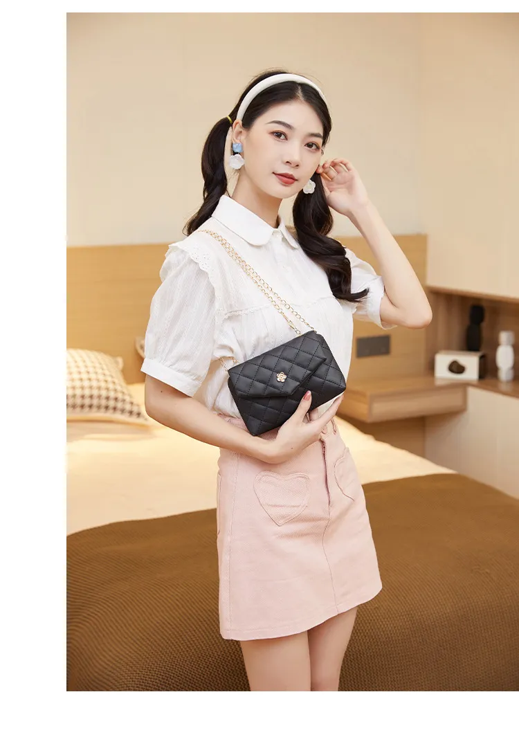 Mini Fashion Quilted Clamshell Crossbody Bag - Chic Diamond Check ...