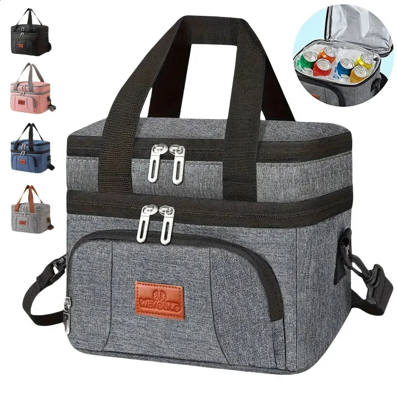 Large Capacity Insulated Lunch Bag for Women - Double-Layer Cooler Tote ...