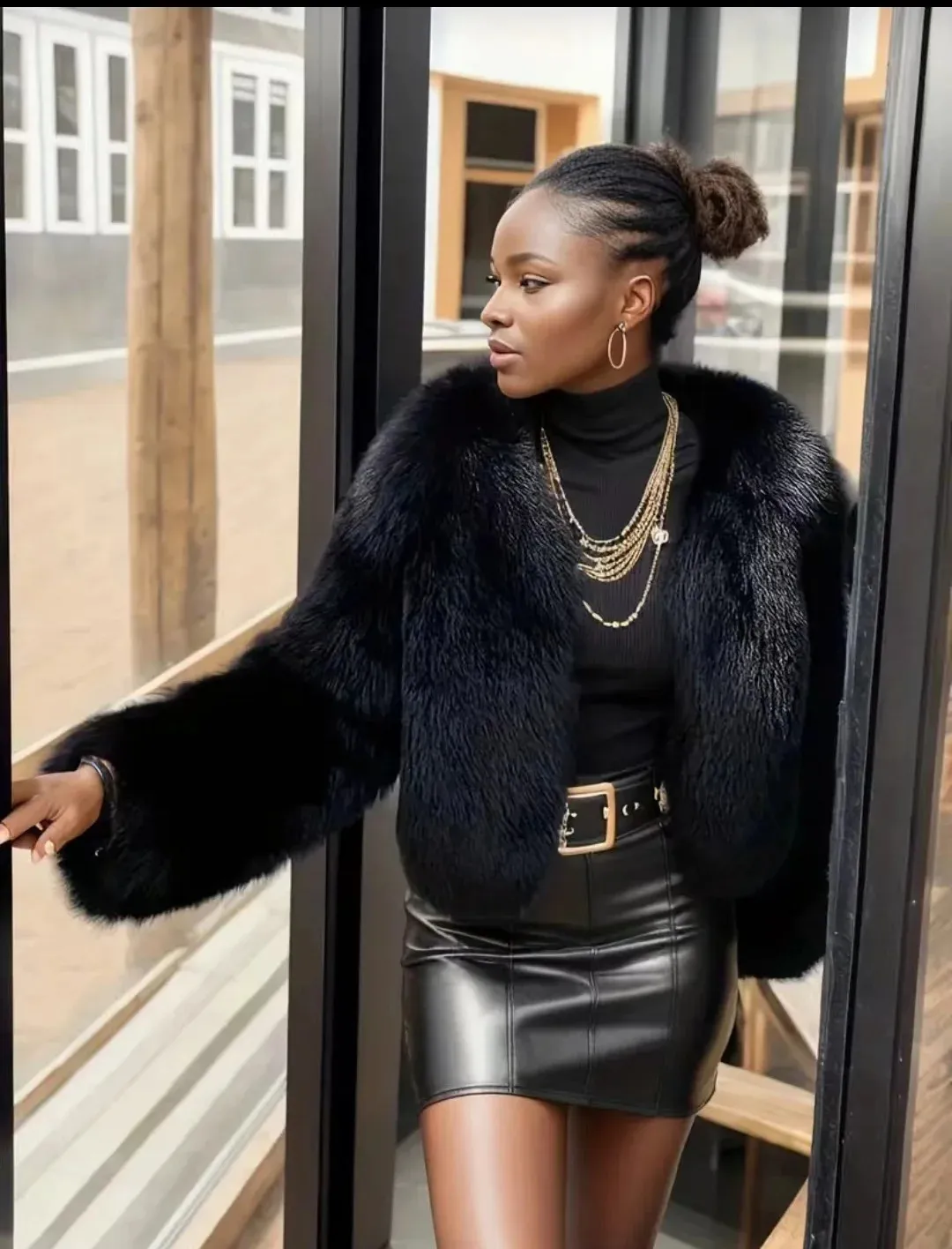Manteau Court En Fausse Fourrure Pour Femme, Veste Décontractée à Poils Longs Avec Poches, Vêtement D'extérieur Chaud Et Moelleux Avec Fermeture éclai