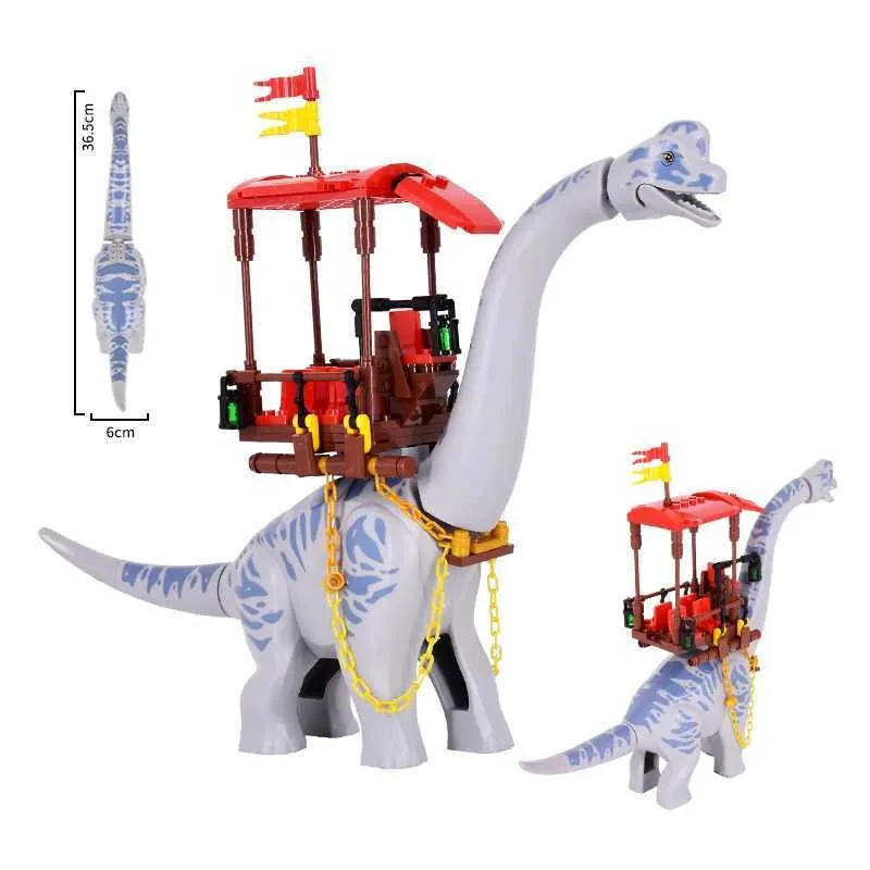 Grey Brachiosaurus Building Block Kit Jurassic Dinosaur Toys for