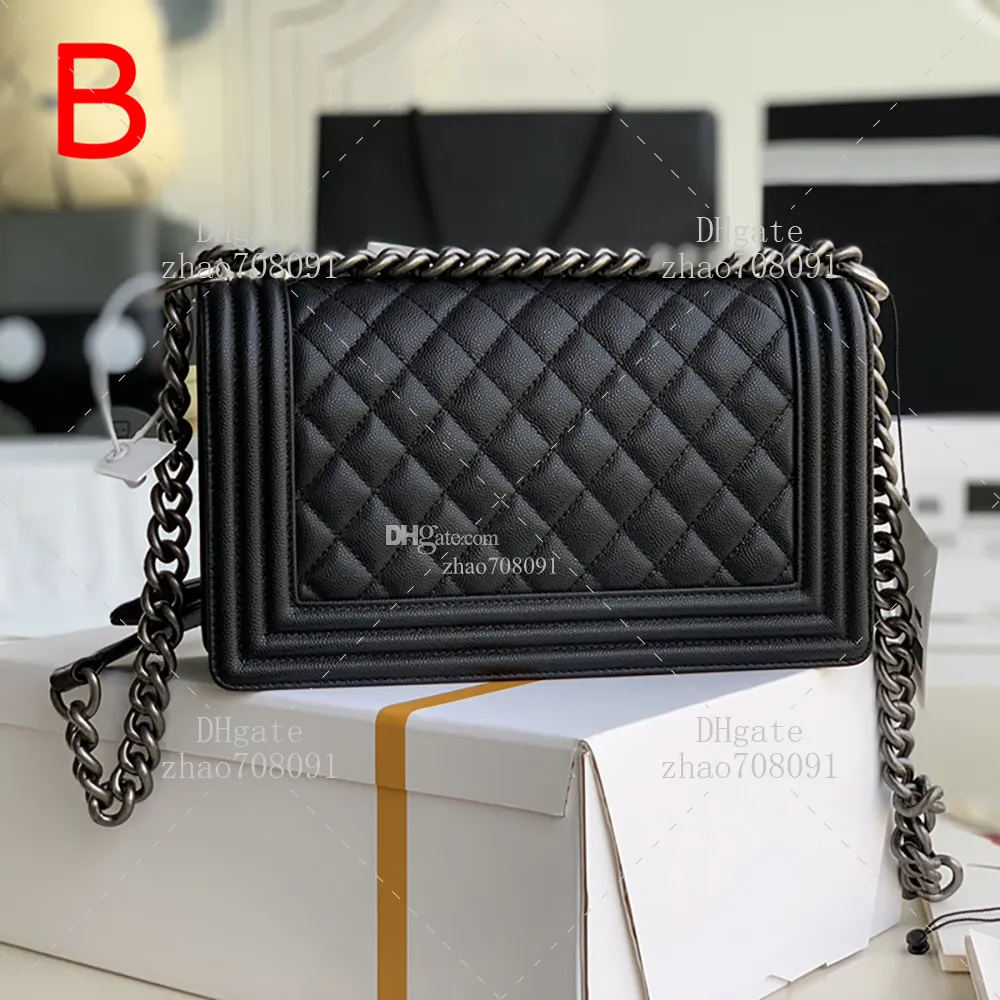 Designer Genuine Leather Quilted Chain Bag With Chain Strap