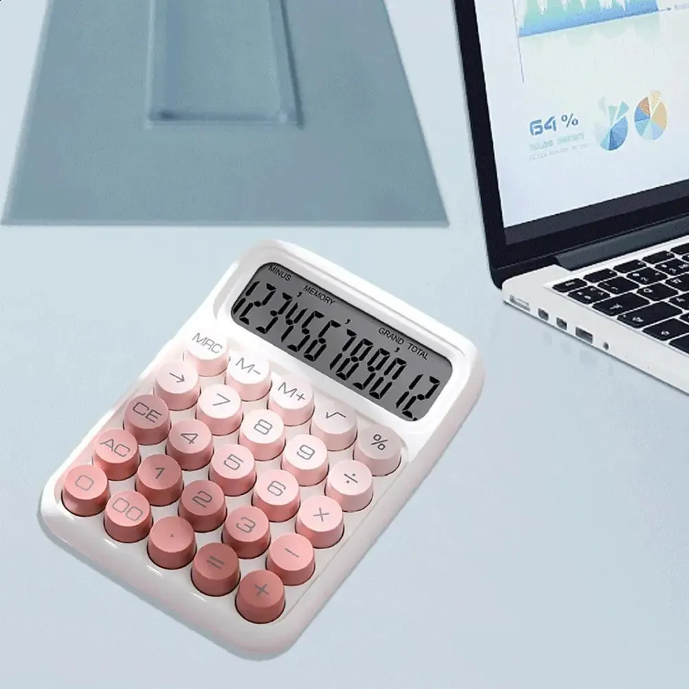 Retro Typewriter Style Calculator - Mechanical Keyboard with LCD