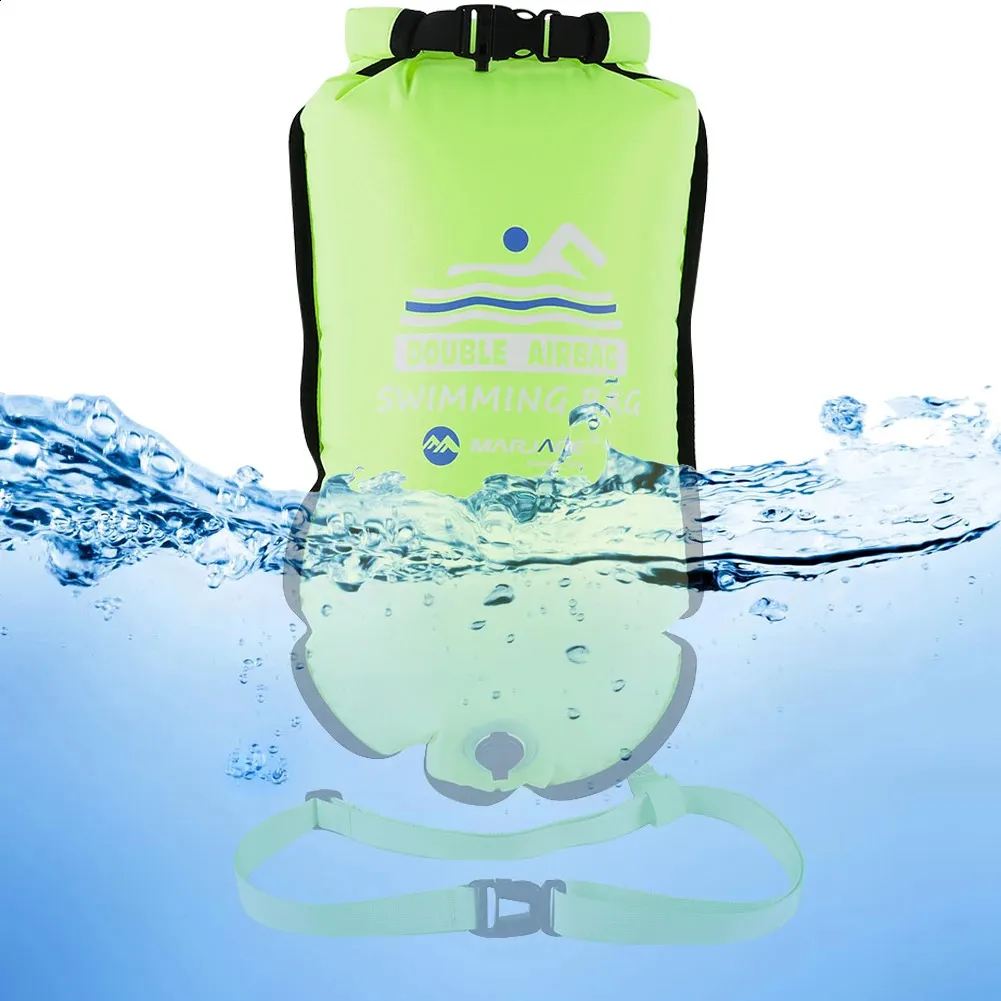 Inflatable Swim Buoy Waterproof Dry Bag 20L PVC Tow Float Open Water ...