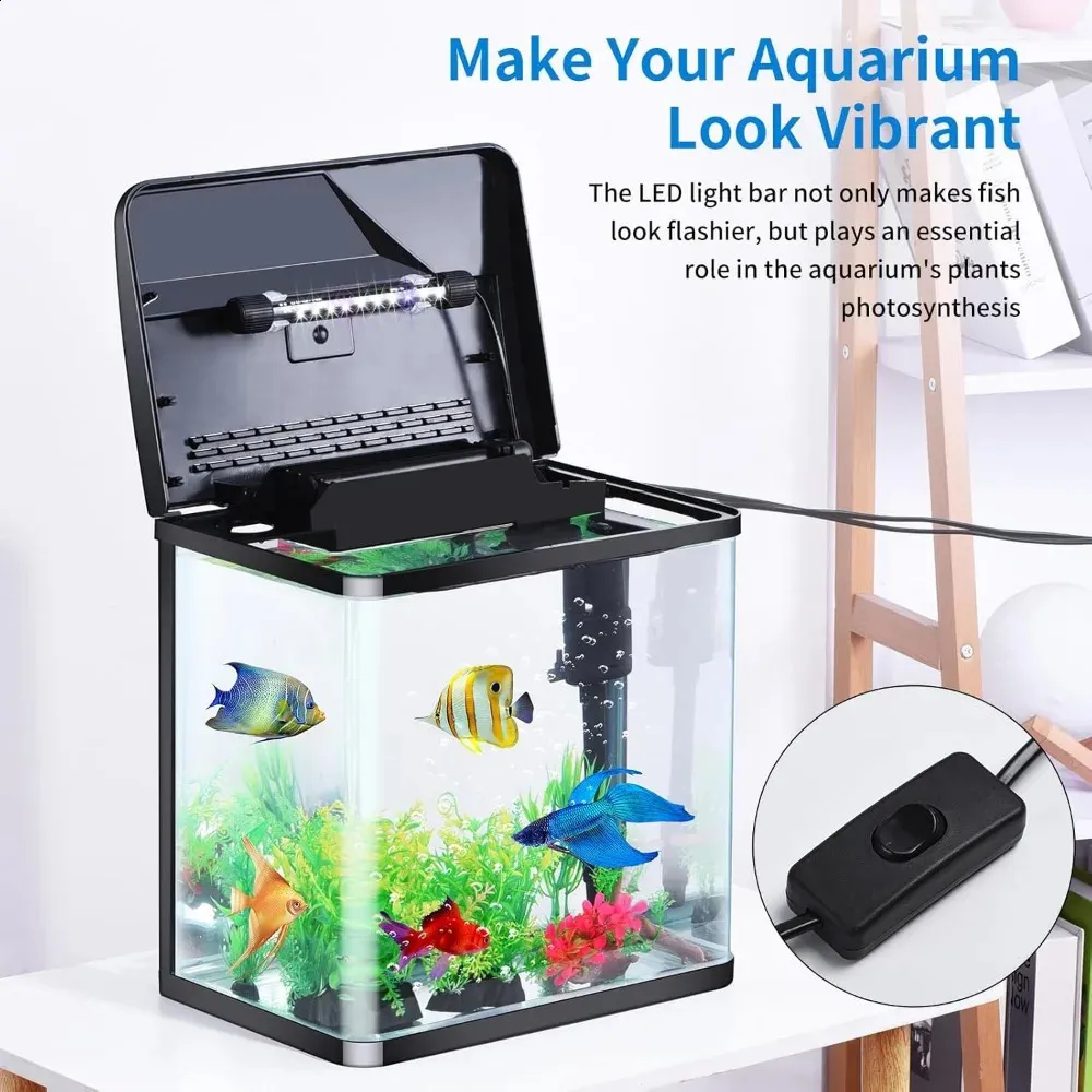 Small Fish Tank Kit Gallon, Aquarium Starter Kit With Super-Quiet