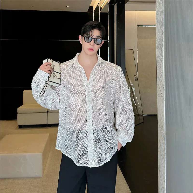 Casual Solid Hollowed Out Turndown Collar Tops Casual Solid Hollowed Out Turndown Collar Tops