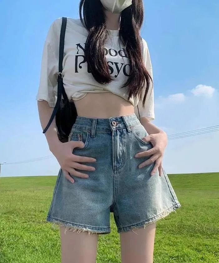 Korean Style Wide jeans and shorts with Waist Pocket for