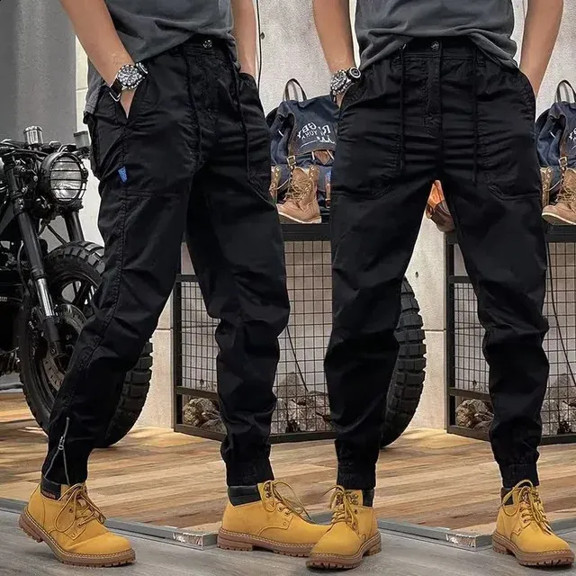 240827 American Style Retro Cargo Pants Loose Fit Mens Casual