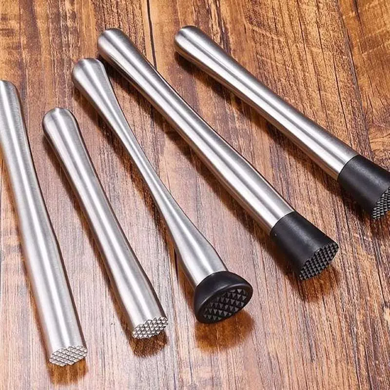Stainless Steel Cocktail Muddler With 1 Mixing Spoon, Home Bar Tool Set