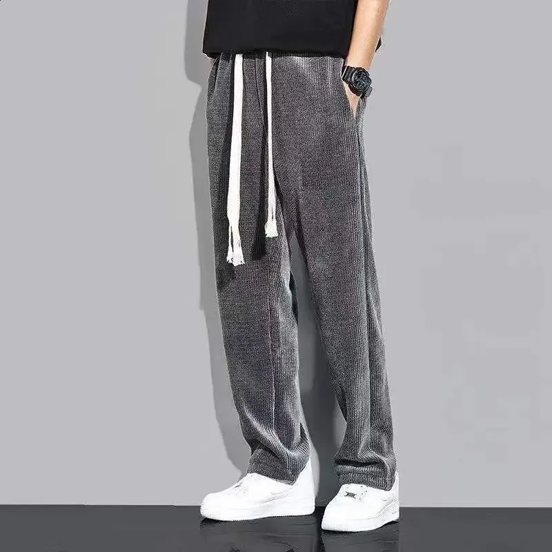 Pantalon Velours Côtelé Baggy Homme - Jogging Large Style Y2K Hip Hop - Pour Automne/hiver, Confort Streetwear