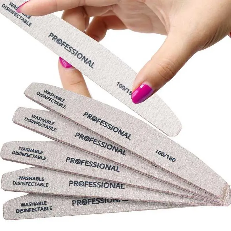 5-piece Nail File Set 100/180 Grit Size Professional Nail Files 178mm ...