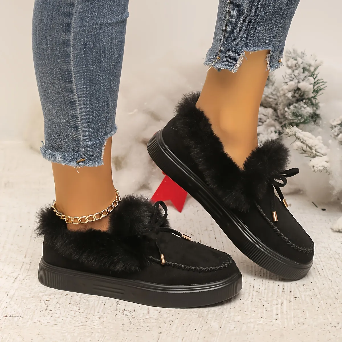 Ultra Letvægt Lækre Leopard Loafers | Åndbare Non-Slip Furry Flade Sko til Kvinder