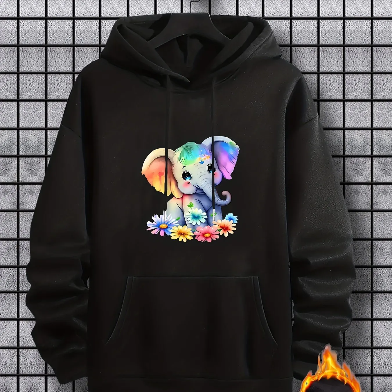Cute Elephant Print Hoodie For Men Casual Graphic Design Mens Fleece Pullover Sweahirt With Pocket For Winter And Fall Streetwear From Lyq669 Vendor 8.03 DHgate.Com