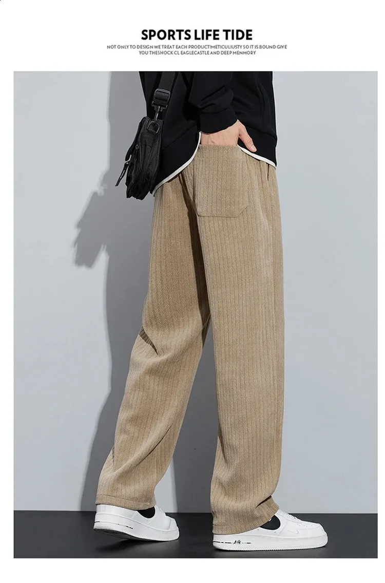 Men's Corduroy baggy jeans Casual Pants with Elasticity
