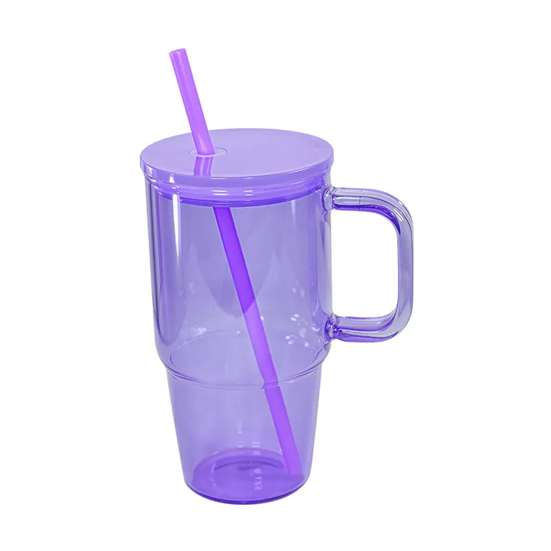 DHgate.com:20oz Sublimation Glass Tumbler with Handle & Lid