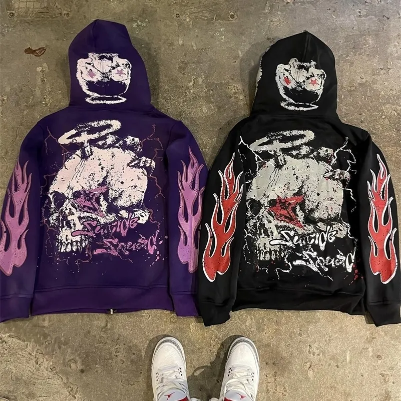 Harajuku Vintage Oversized Flame Sleeve comfort hoodie with
