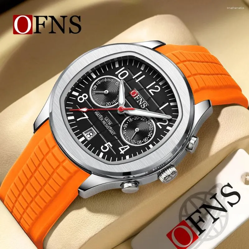 OFNS 8020 Mens Quartz Watch: Stylish Dual-Eye Chronograph, Five