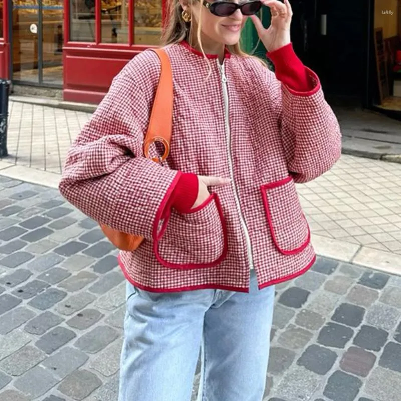 【年間ランキング6年連続受賞】 DHgate.com:Womens Floral & Gingham Quilted Jacket Clothing