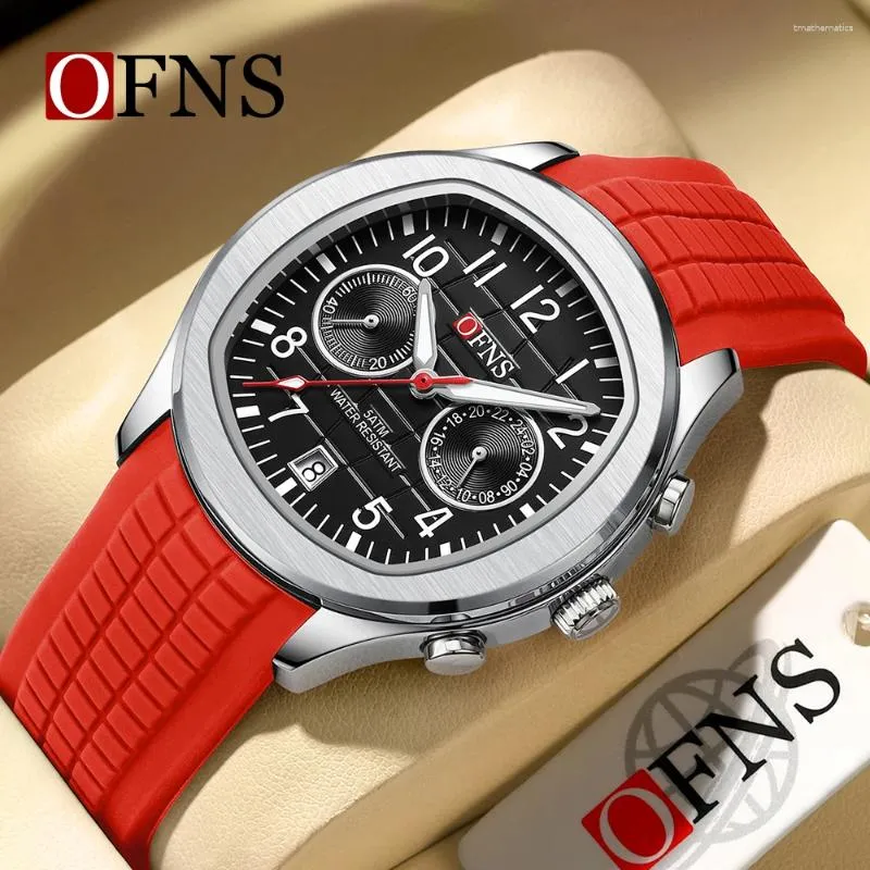OFNS 8020 Mens Quartz Watch: Stylish Dual-Eye Chronograph, Five