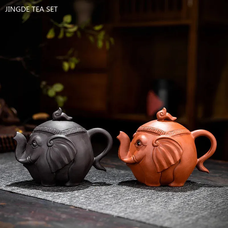 Premium Quality Clay Teapot Set with Filter Exquisite Elephant