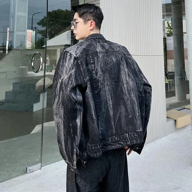 Mens Black Denim Coat, Light Blue Denim Jacket  From