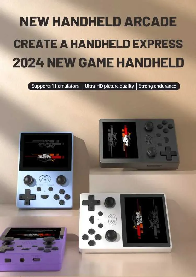 Consola Portátil Retro Con Pantalla 3.5 IPS 640x480 - 3000 MAh, Joystick 3D, 128GB, Juega Clásicos En Cualquier Sitio (Color Blanco