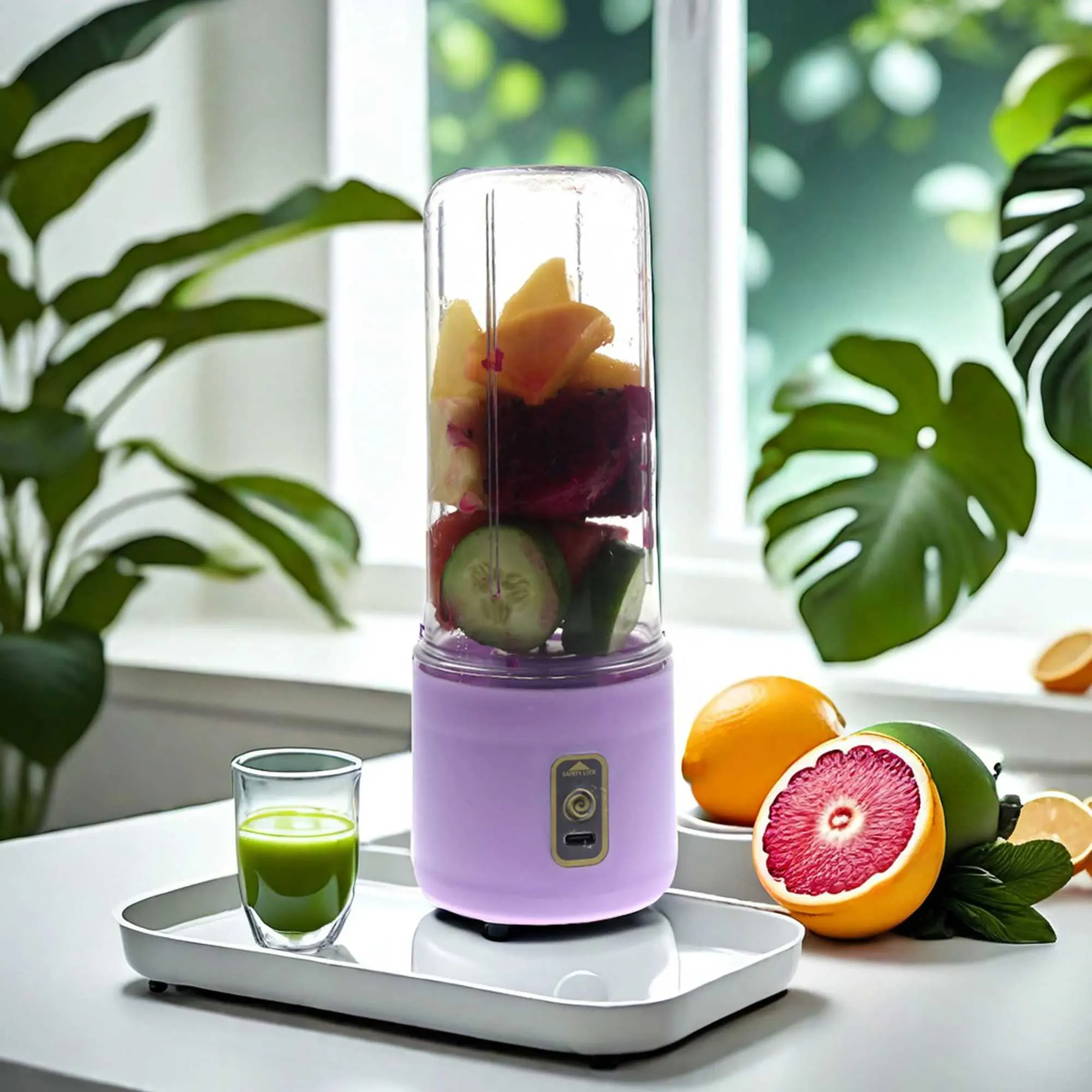 Crystal White Mini Portable Juice Blender 500ml From