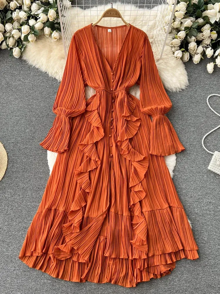 chinese dress ladies Queen Anne Neckline Crystal Embellished Dress XXXL / Red