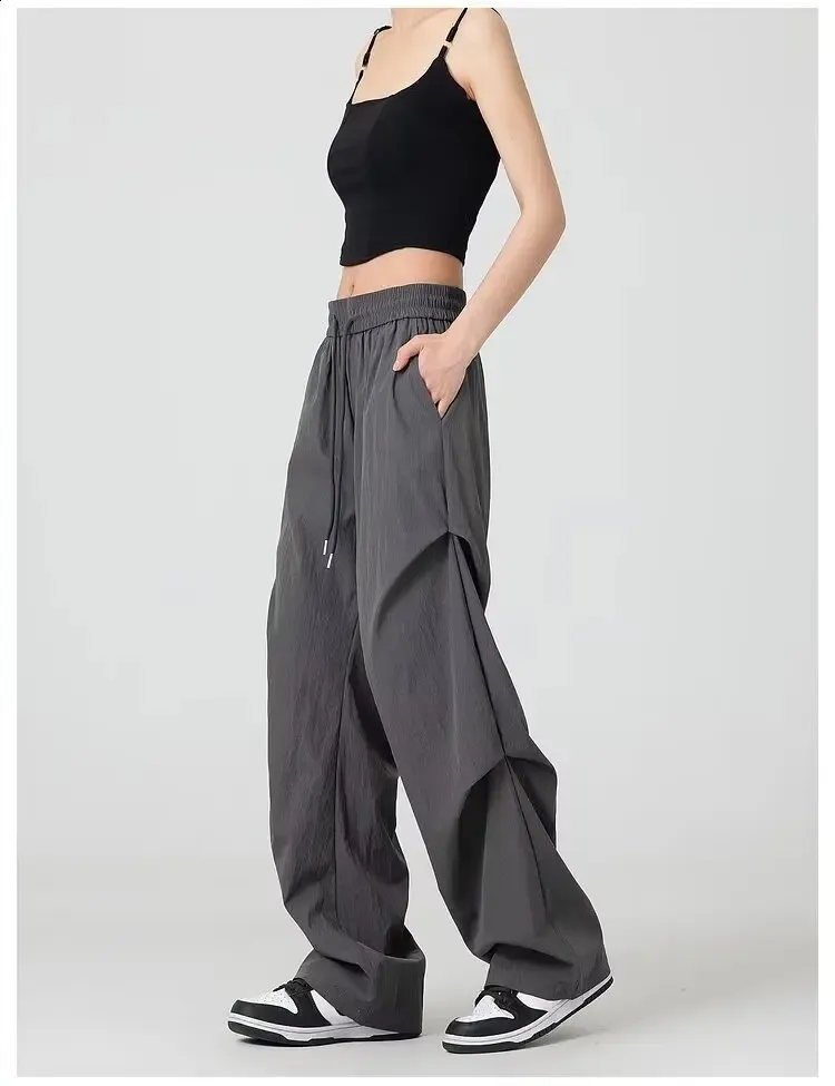Deeptown Baggy Summer Cargo Pants: Wide Leg Casual Korean Fashion Thin ...