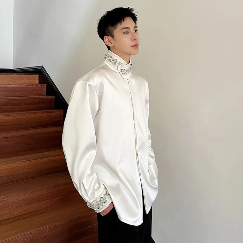 mandarin collar dress shirt mens Men's Shirt with mandarin collar