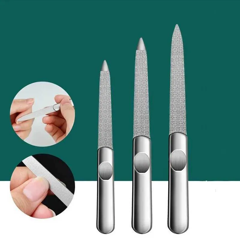 Metal Contoured Rounded Nail File W240827 Stainless Steel Nail Files Set 3 Sizes... From Fashion_world02 ...