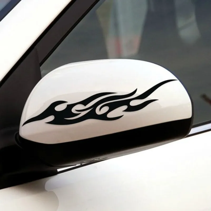 Flame Car Stickers for Modified Cars Waterproof Scratch Resistant Reflective Decals for Rearview Mirrors and Bumpers
