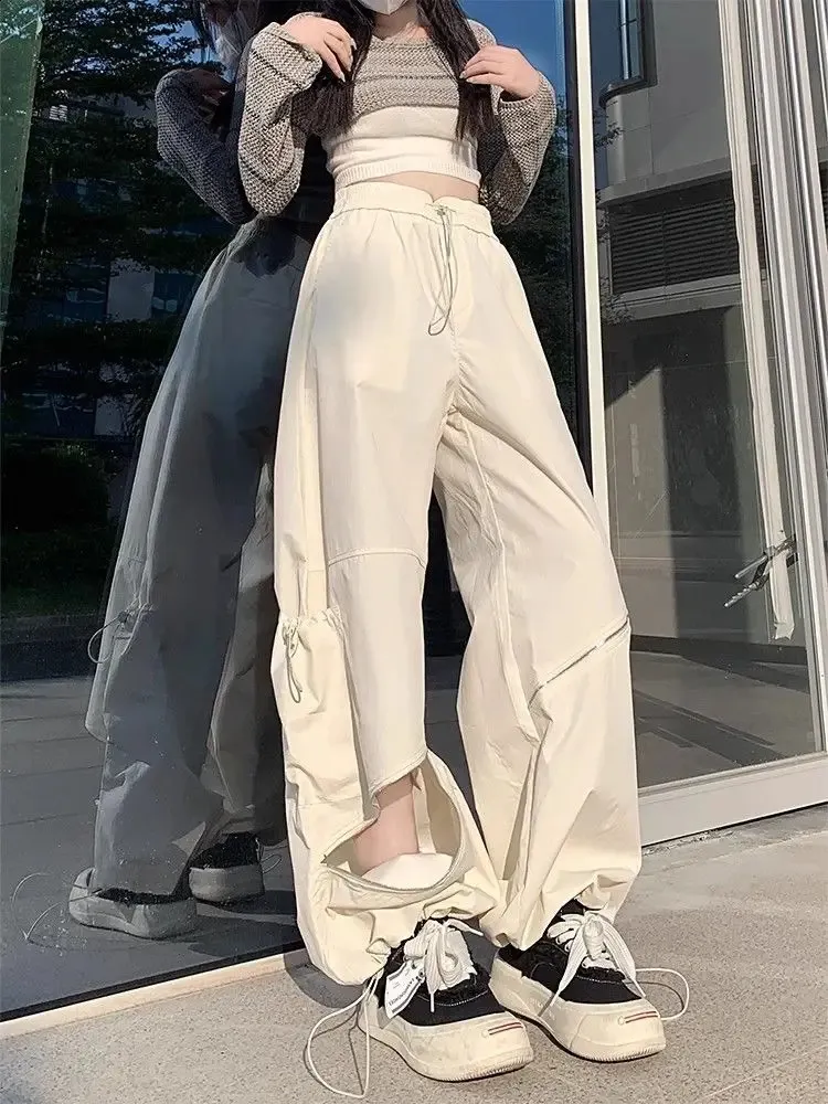 Deeptown Baggy Y2k Cargo Pants for Women, Hip Hop Casual Streetwear ...