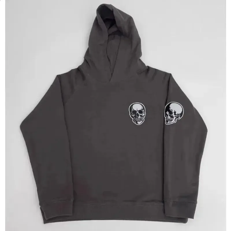 Mens Skull Hoodie - Number Nine Inspired Zip Up, Distressed
