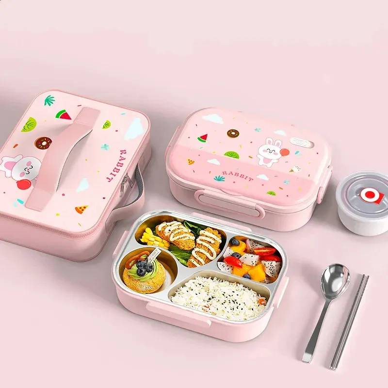 Easy Togo Leak Proof Bento Lunch Box Set - 3 Nesting Stainless Steel Containers, BPA Free, Pink