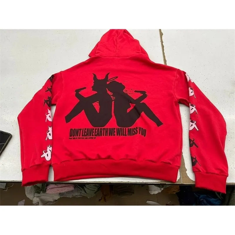 Oversized Y2k Grunge Hoodie: Gothic Harajuku Streetwear