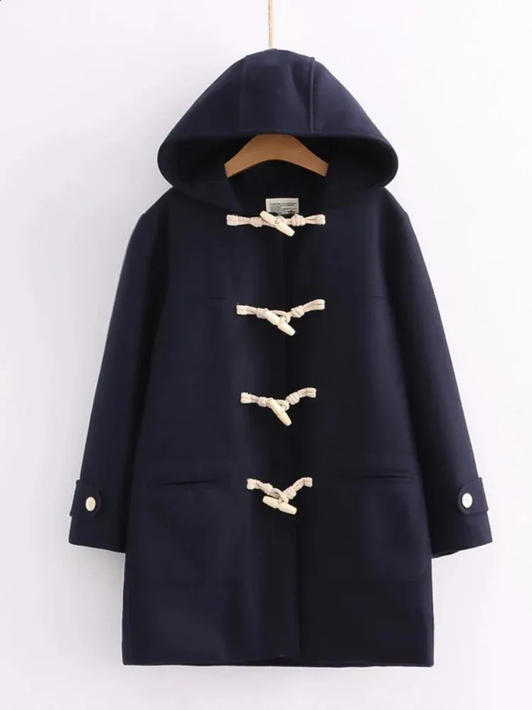 Premium Wool Blend Hooded Jacket - Womens Warm Winter Coat