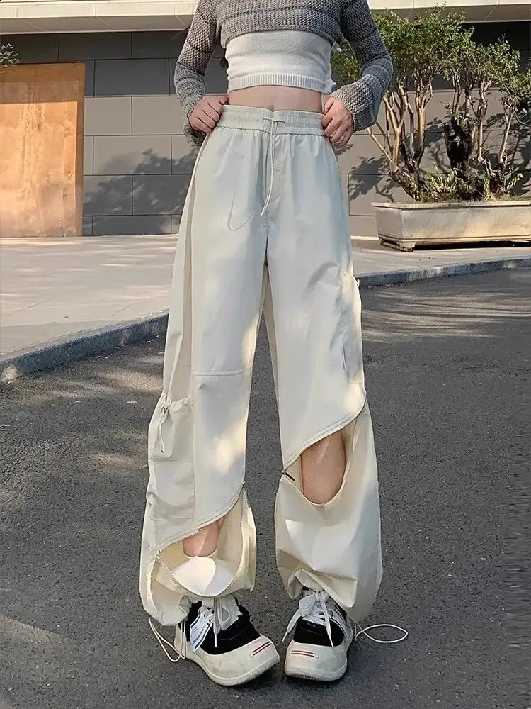 スケートボード styling set cropped T-shircargo pants GORGLITTER Women's 2pcs Colorblock Patchwork Outfits Crop