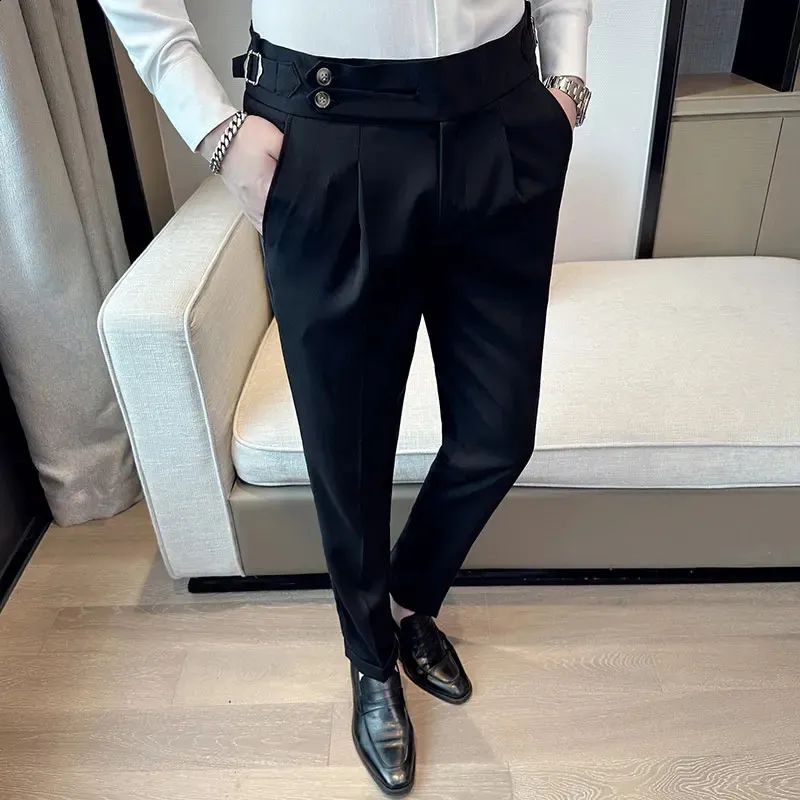 extra slim fit mens dress pants Mens Slim Fit Solid Black Flat Front Wool Dress Pants, 48 main image 0