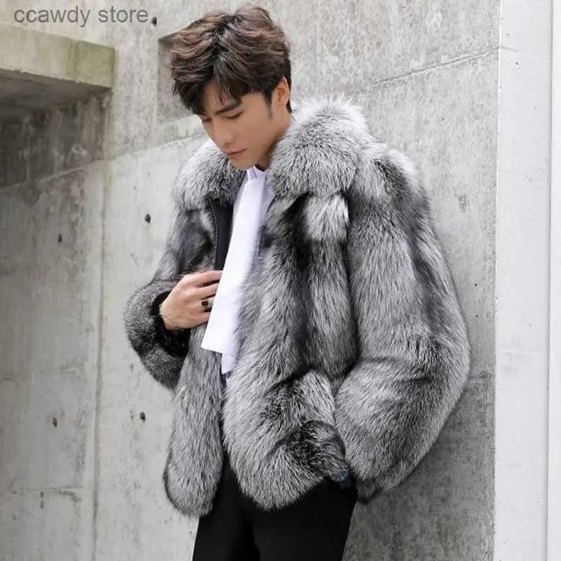 Men s Fur Faux IB winter mens faux fur coat fashionable and casual thick outdoor wool cardigan original design trend Ma clothing 21Z1890 H240828