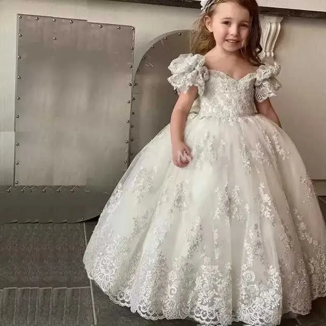 chinese dress ladies Lace Flower Girl Dress 11 Years / Without Train / White main image 1