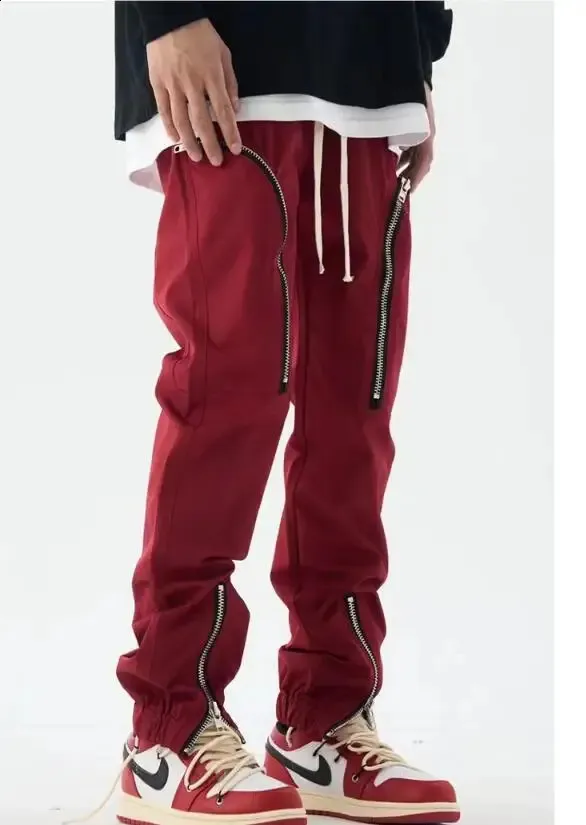 Men's Outdoor Cargo Pants with Multiple Zipper Pockets, Spliced ...