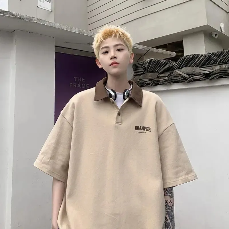 Retro Y2K Polo Shirt: American Street Style, Short Sleeve Top for