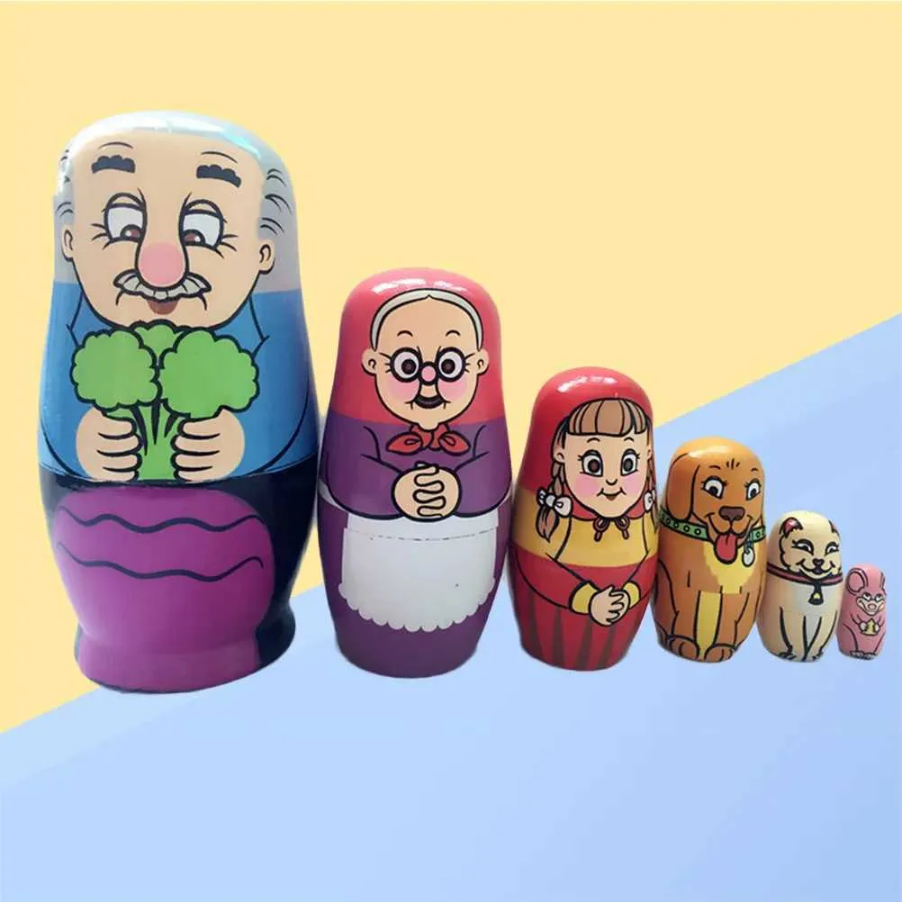 Animal Nesting Dolls: 6-Piece Russian Matryoshka Set Cute - Main Image