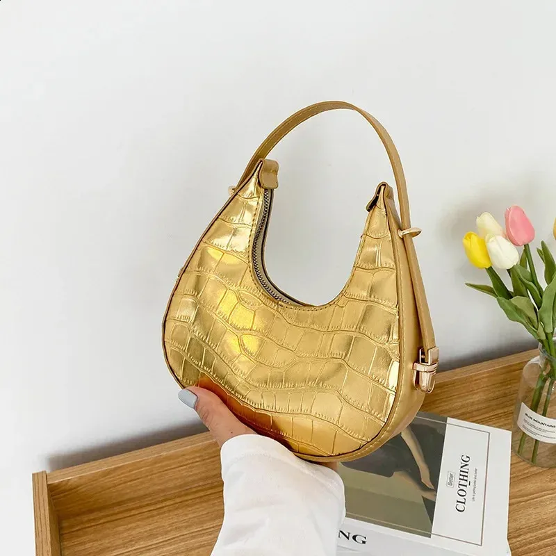 DHgate.com:Retro Half Moon Shoulder Bag: Premium PU Leather