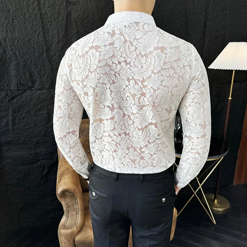 Mens See Through Shirt Long Sleeve V-Neck Acetate Lace Sheer Chemise for School and Party from Dhgate Men's Dress Shirts - price 39.78 Mens See Through Shirt Long Sleeve V-Neck Acetate Lace Sheer Chemise for School and Party from Dhgate Men's Dress Shirts - price 39.78
