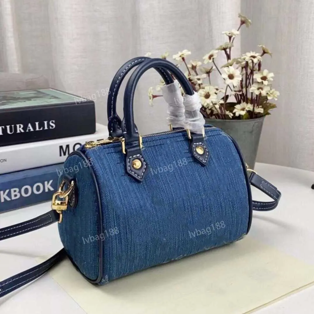 Designer Mini Nano Denim Messenger Bag 16cm Leather Denim
