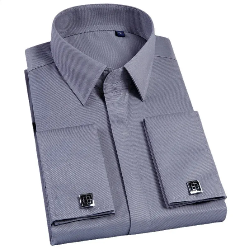 French Cuff Shirt for Men Long Sleeve Slim Fit V-Neck Acetate Dress Shirt  for Spring and Autumn from Dhgate Men's Dress Shirts - price 20.76