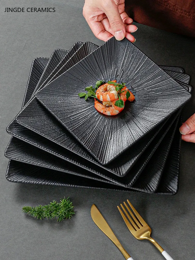 Black Square Melamine Plate Premium Quality Snack Dinner Dishes,  Durable Stylish Shop Now!