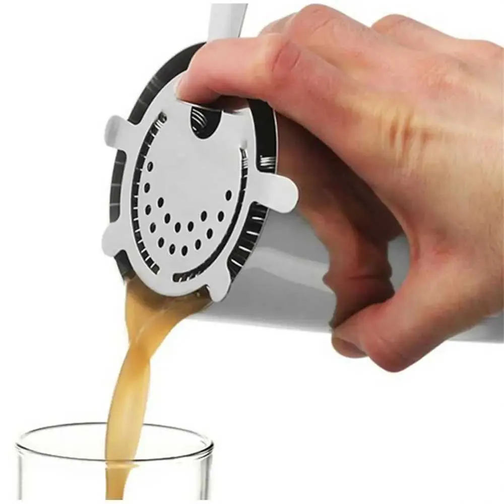 GLENES Cocktail Strainer, Stainless Steel Silver Bar Strainer
